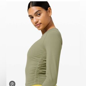 Lululemon all it takes long sleeve Nulu Rosemary Green Ruched Stretch